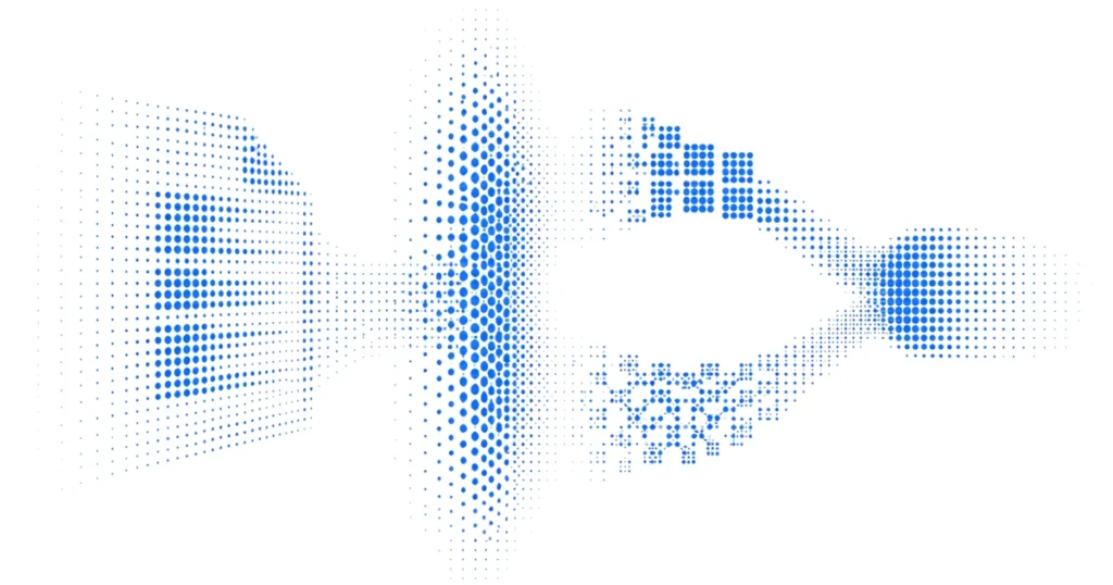 A dot-built protected document crosses a responsibility boundary and follows two return mechanisms to a controlled result.